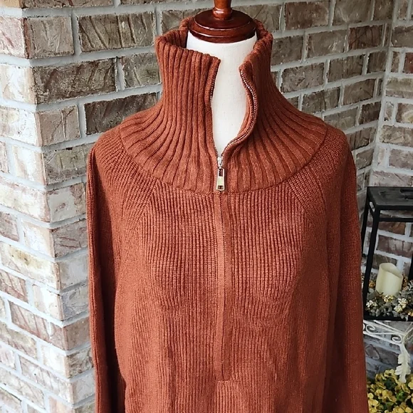 NWT Warm Orange High-Neck Sweater, Size XL - Picture 2 of 11